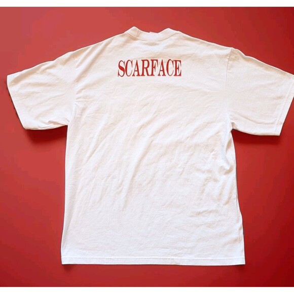 Shaka Wear SCARFACE T-Shirt XL The World Is Yours Graphic White Tee Al Pacino - Picture 3 of 9